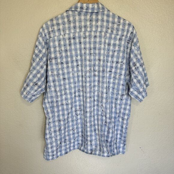 Mountain Hardwear Shirt Men L Blue Button Front Quick Dry Outdoor Active Travel - Picture 3 of 8